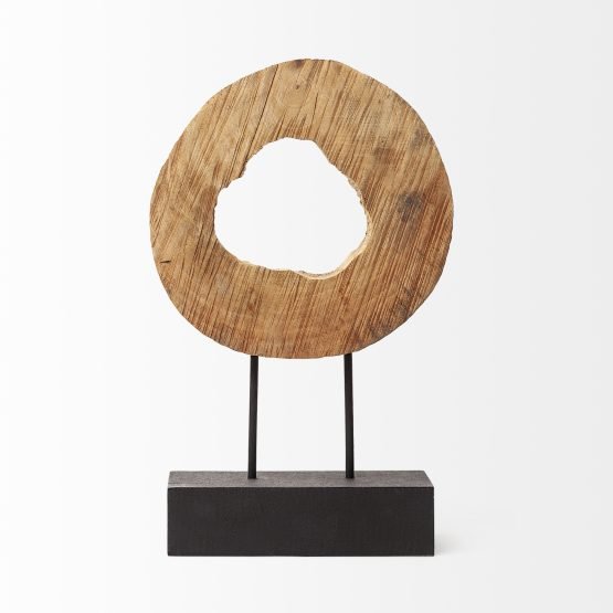 Ironwood II (Small) 13L x 4W Natural Wooden Circular Object - Image 2