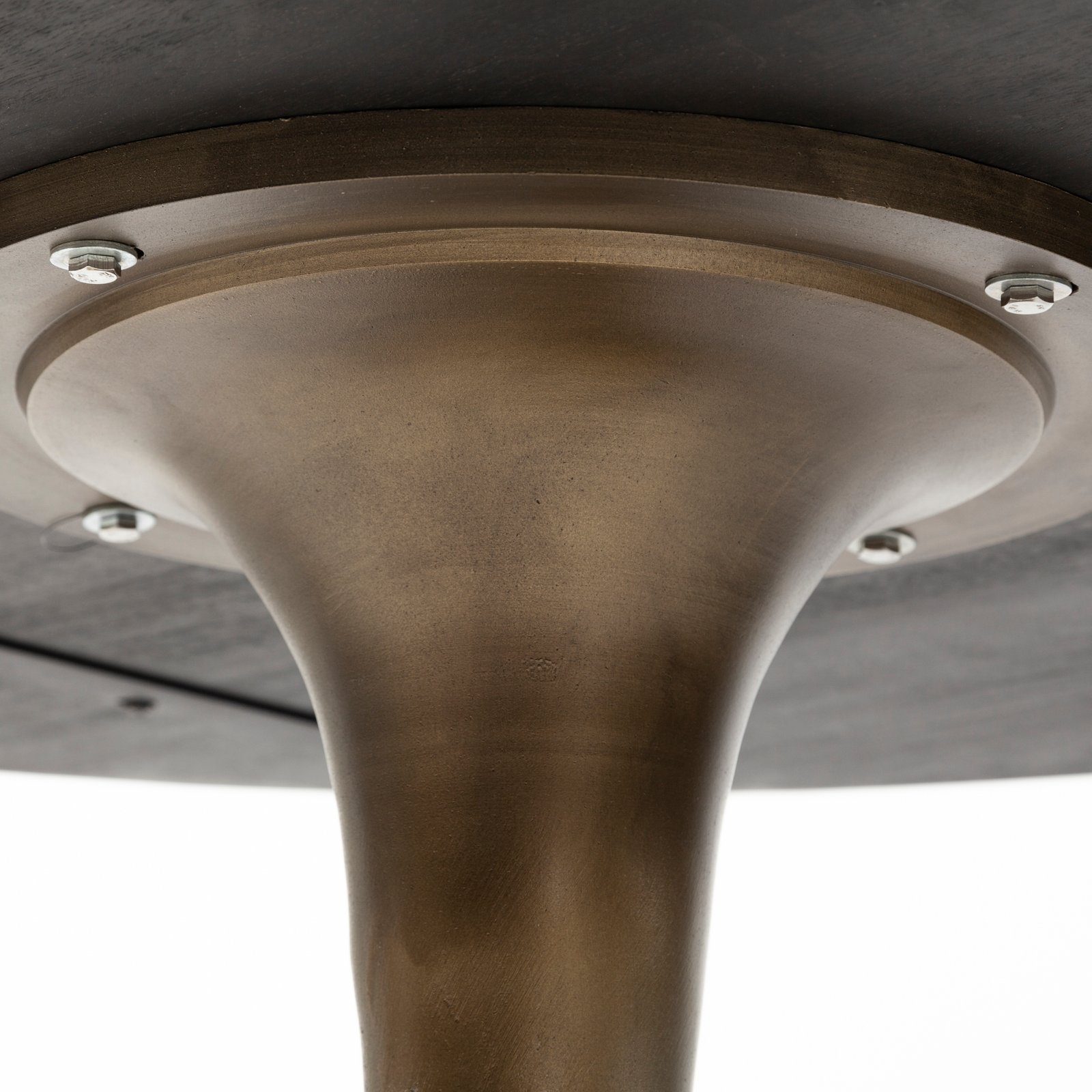 McLeod II 54 L x 54 W x 28.75 H Round Brown Solid Wood Top Gold Metal Base Dining Table - Image 5