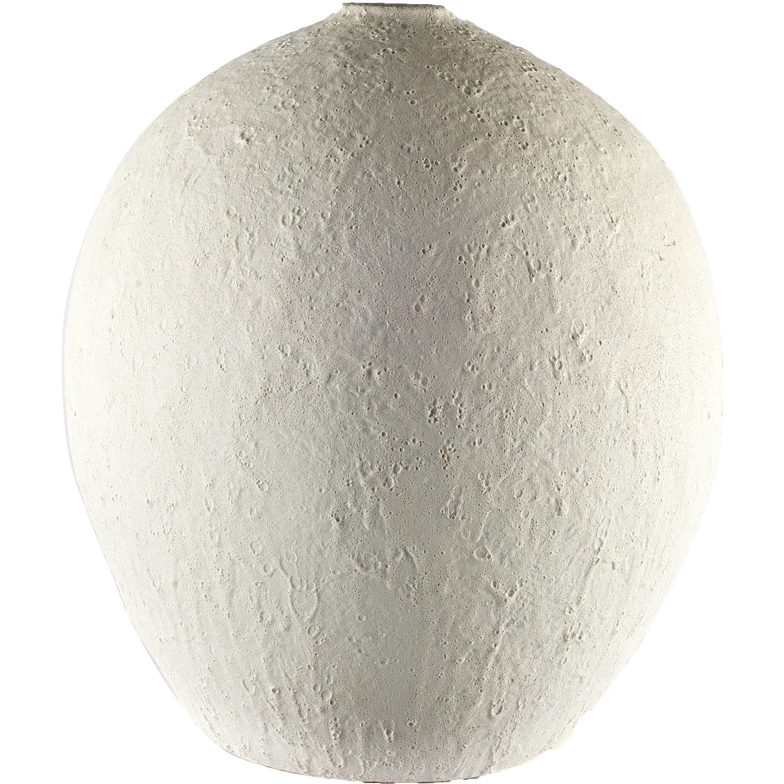 Karakum I Short White Textured Ceramic Vase