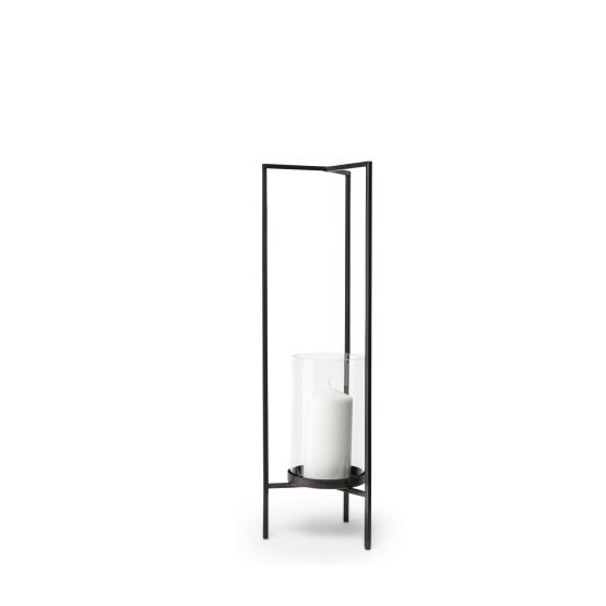 Abigail II Small Gunmetal Gray Metal Table Candle Holder