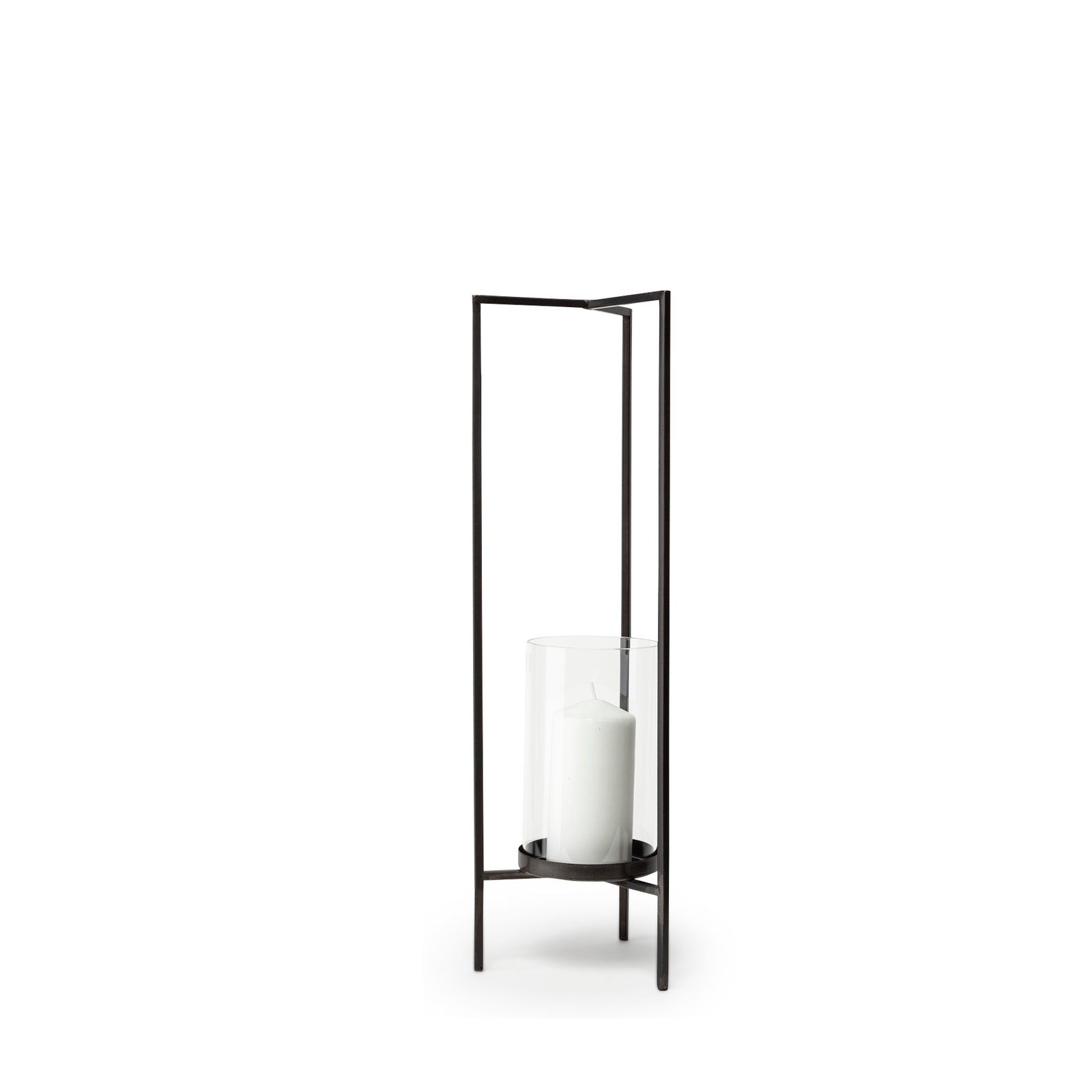 Abigail II Small Gunmetal Gray Metal Table Candle Holder
