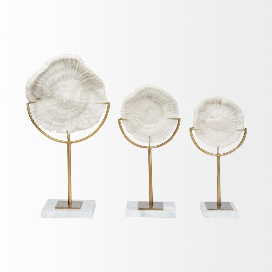 Sandy II (Medium) 6L x 3W White Coastal Sand Dollar Object - Image 2