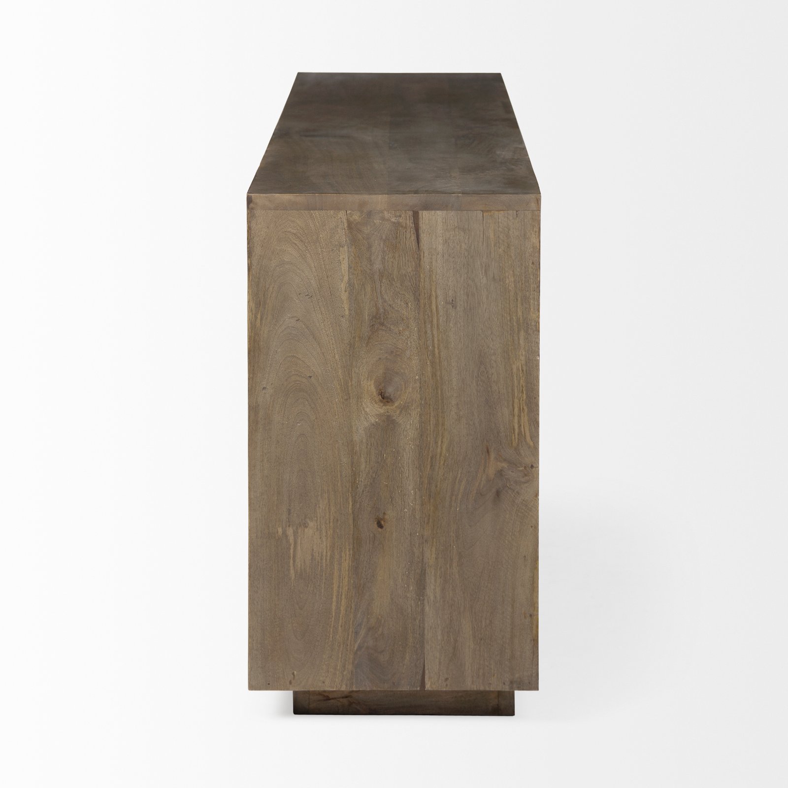 Georges I Brown Solid Wood Frame 4 Gold Metal Cladded Cabinet Sideboard - Image 3