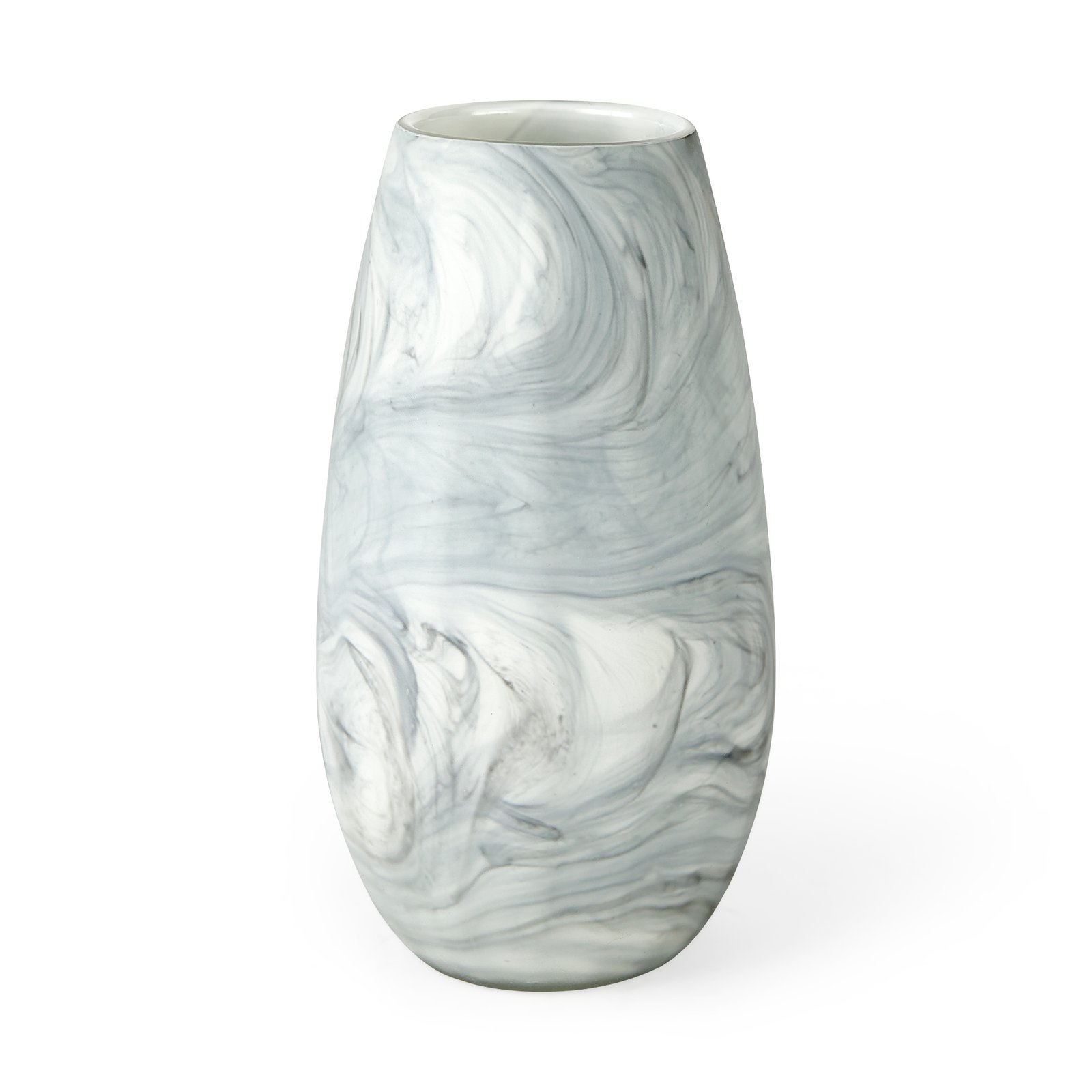 Volta II Tall White Gray Abstract Pattern Glass Vase