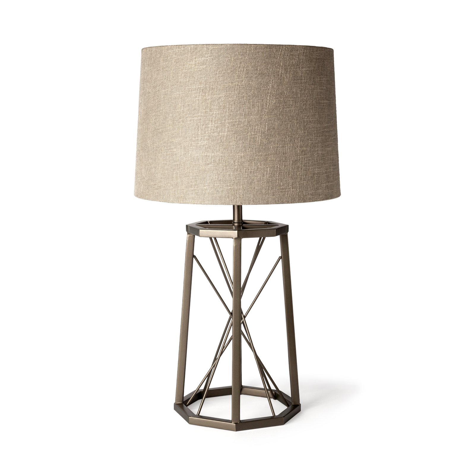Raen (28.5"H) Gray Metal Octagonal Base w/Beige Shade Table Lamp
