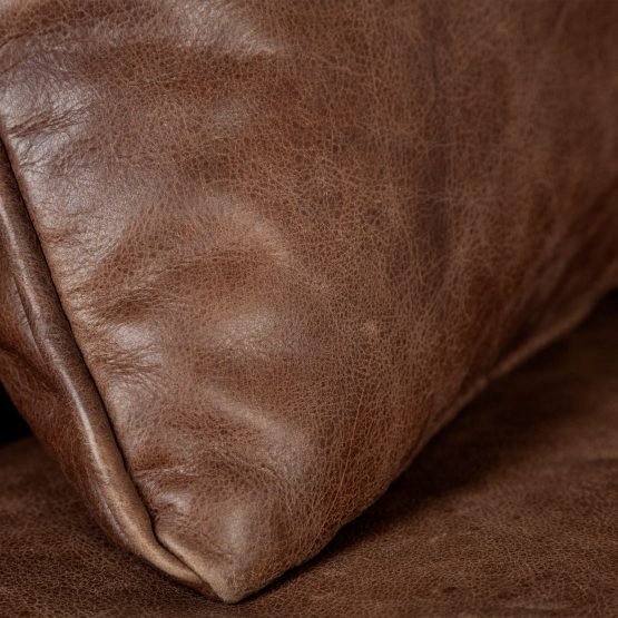 Cochrane II 82L x 33W x 32.25H Brown Leather Three Seater Sofa - Image 5