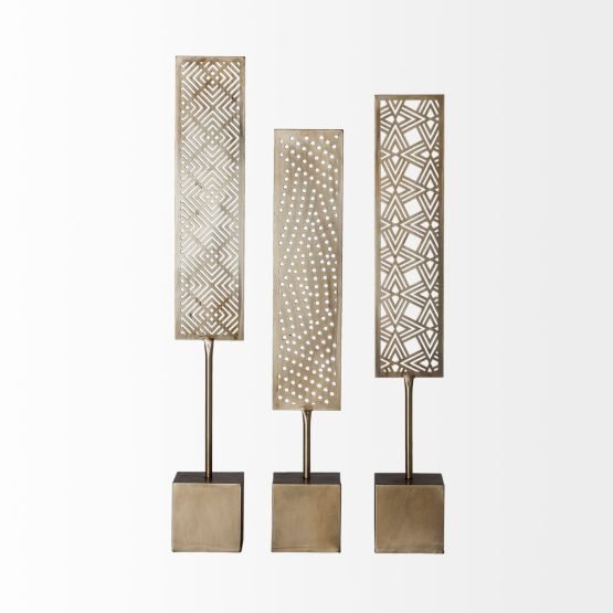Arondale (Set of 3) 4L x 12W Gold Cutout Decorative Objects - Image 2