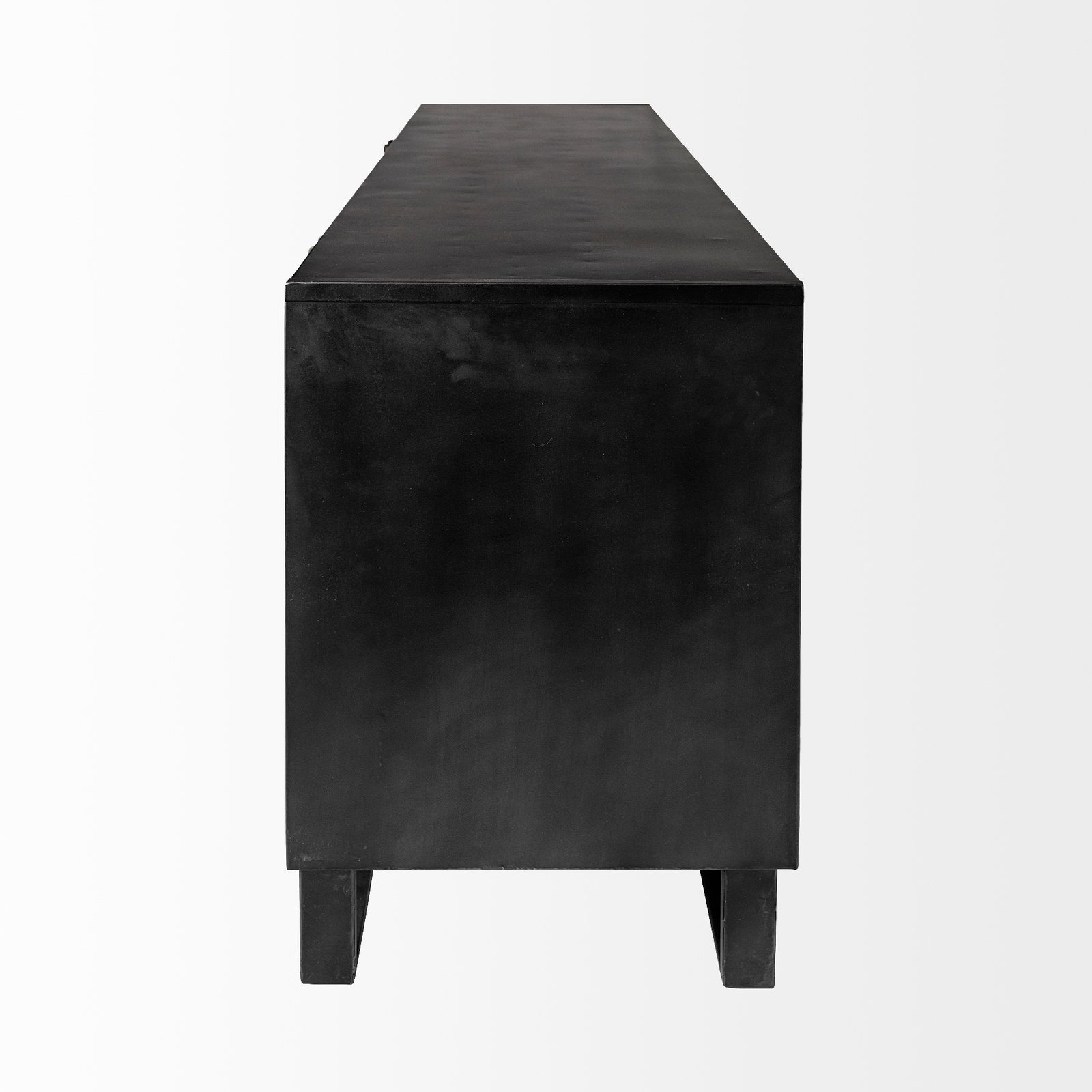 Alvin 82x20 Brown Solid Wood With Black Metal Frame 3 Drawer 2 Cabinet Door Sideboard - Image 3