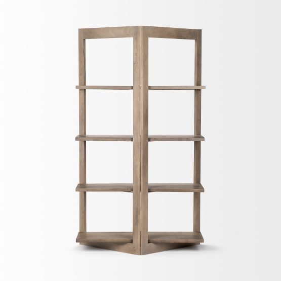 Turnbull I 42L x 16W x 72H Light Brown Wood Four Shelf Shelving Unit - Image 4