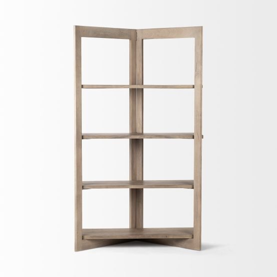 Turnbull I 42L x 16W x 72H Light Brown Wood Four Shelf Shelving Unit - Image 2