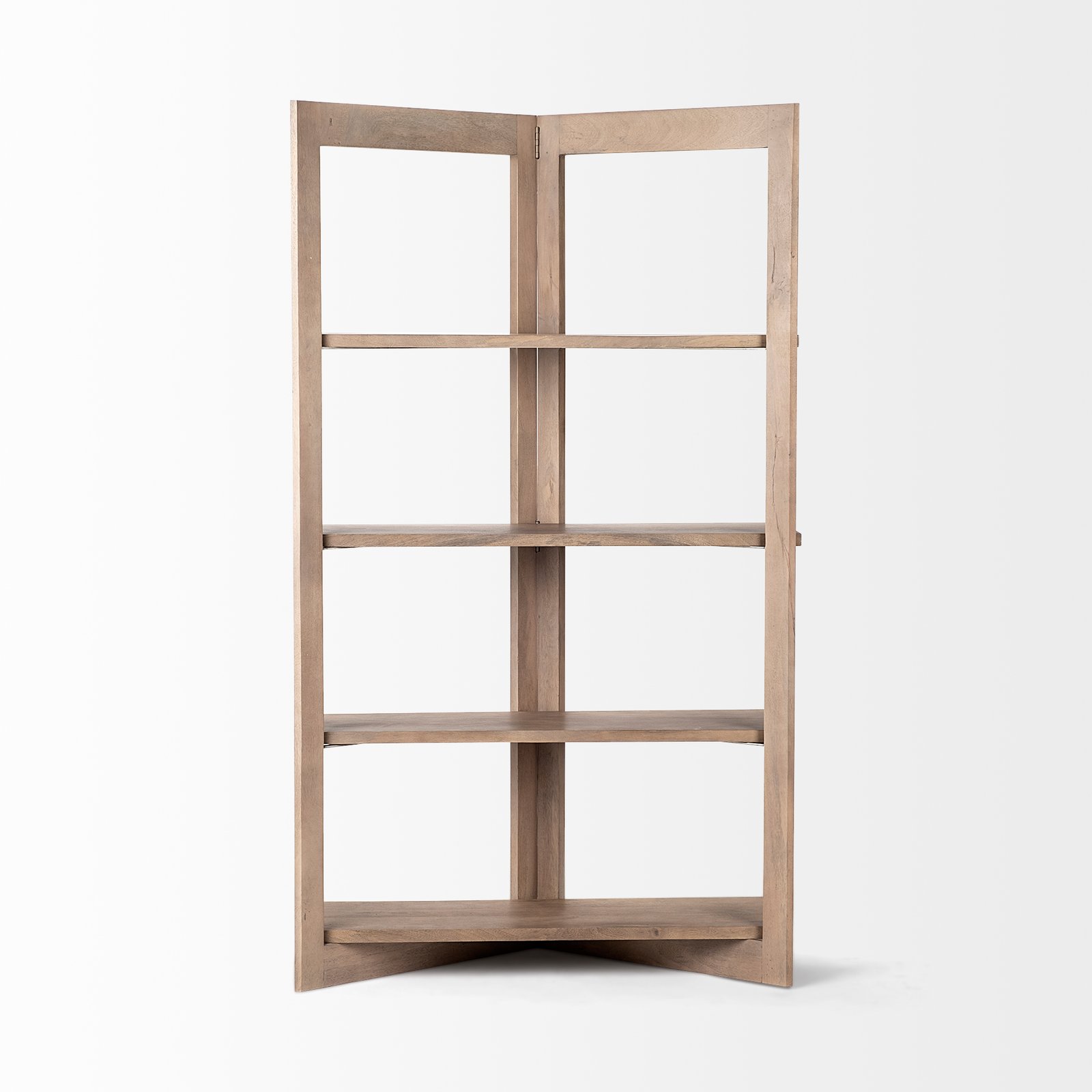 Turnbull I 42L x 16W x 72H Light Brown Wood Four Shelf Shelving Unit - Image 2