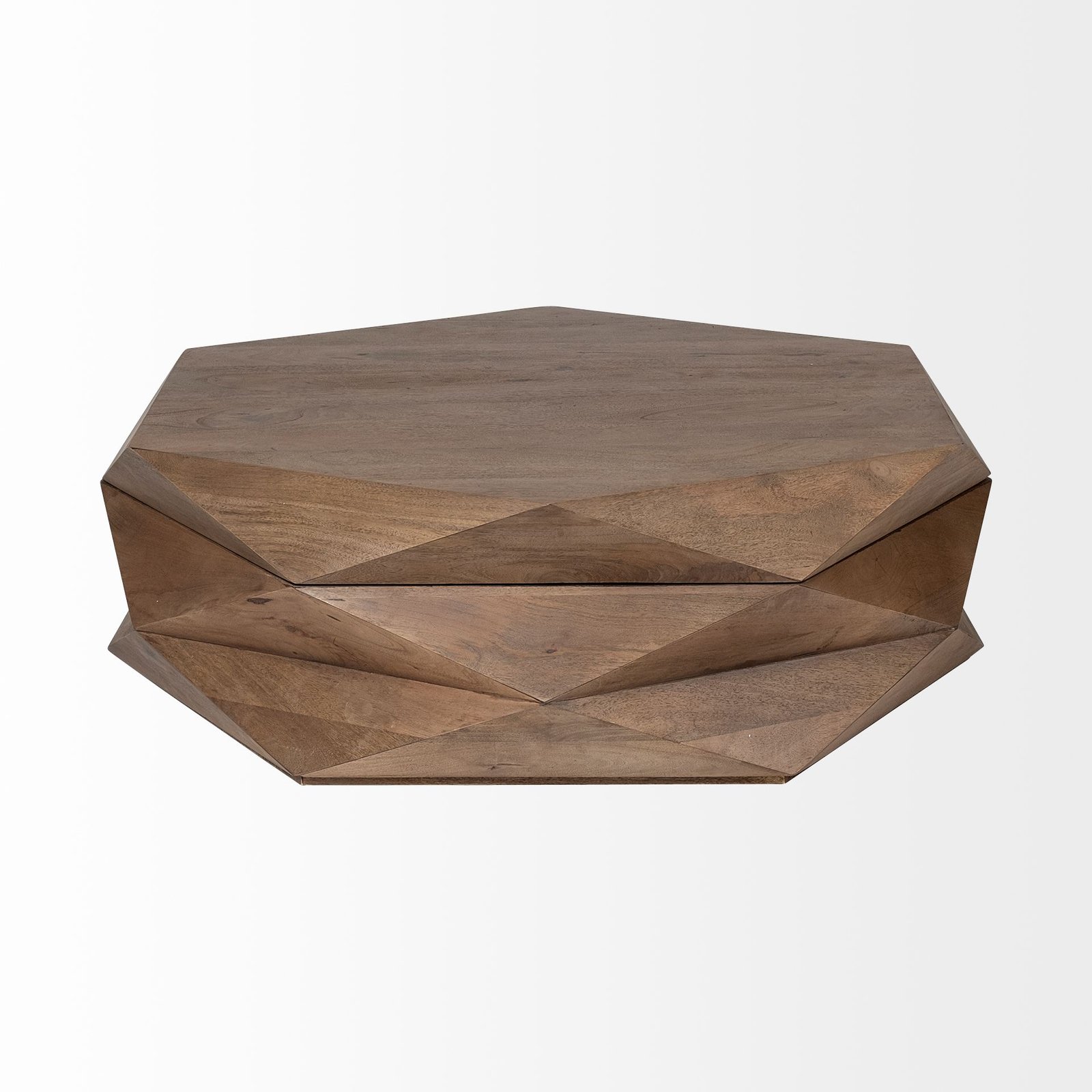 Arreto 48x48 Hexagonal Hinged Solid Wood Top and Base Coffee Table - Image 2