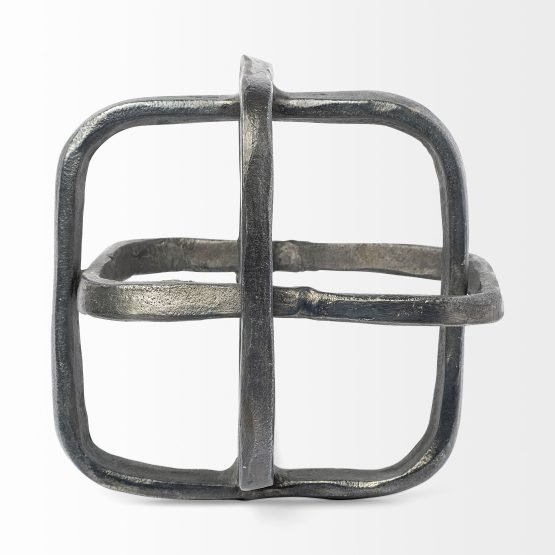 Willem II 9L x 9W Silver Metal Open Cube Decor Object - Image 2