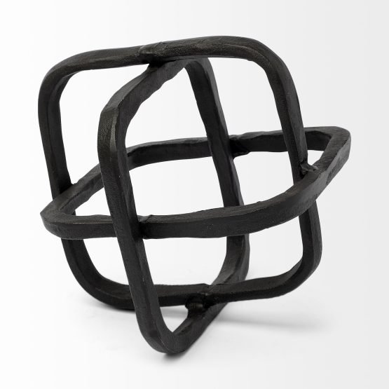 Willem I 9L x 9W Black Metal Open Cube Decor Object - Image 3
