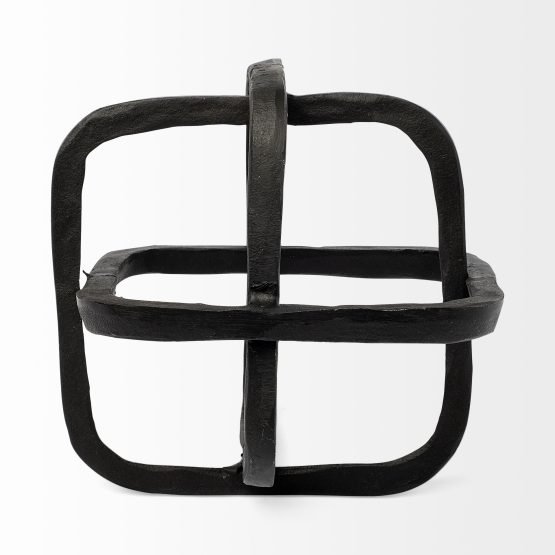 Willem I 9L x 9W Black Metal Open Cube Decor Object - Image 2