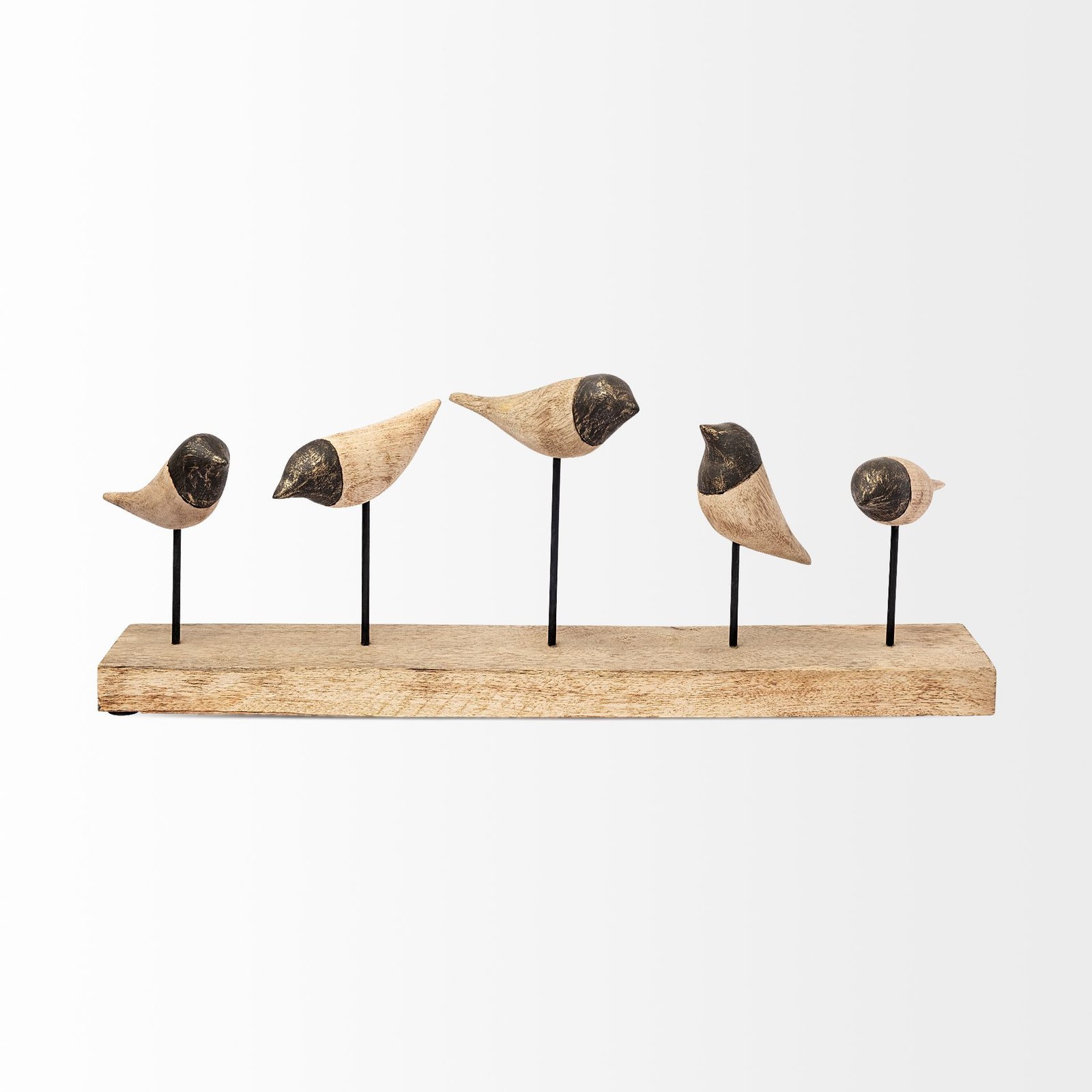 Yardley II 15L x 5W Natural Wooden Carved Birds Dispay - Image 2