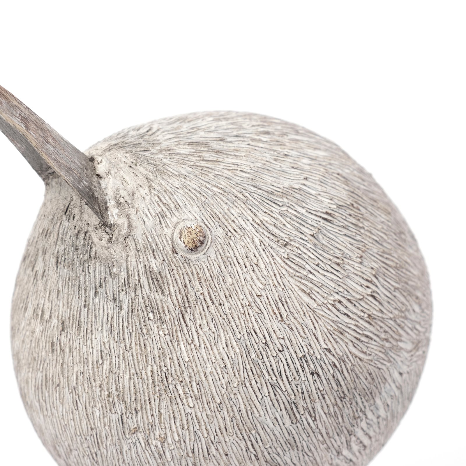 Snipe I 6L x 6W Off-White Resin Bird Ornament W/ Metal Feet - Image 3