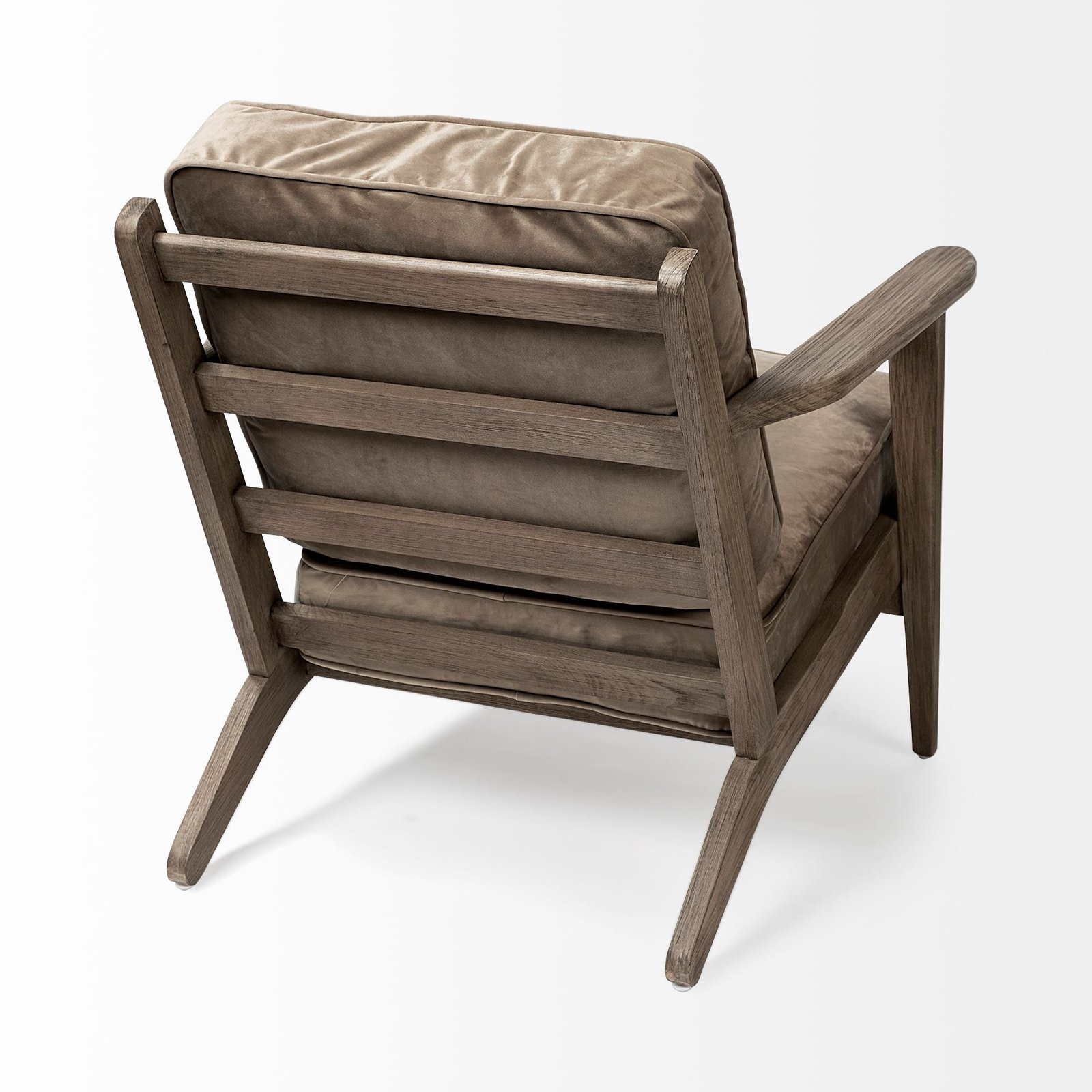 Olympus II Brown Velvet Covered Wooden Frame Accent Chair - Image 5