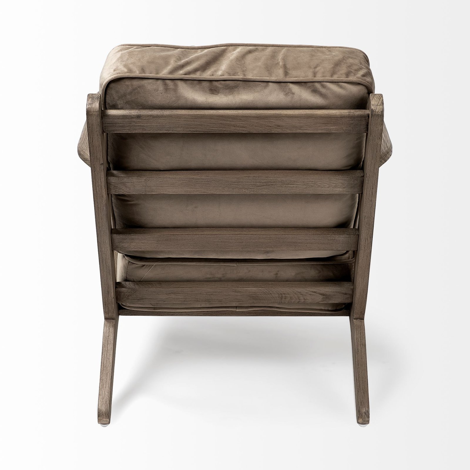 Olympus II Brown Velvet Covered Wooden Frame Accent Chair - Image 4