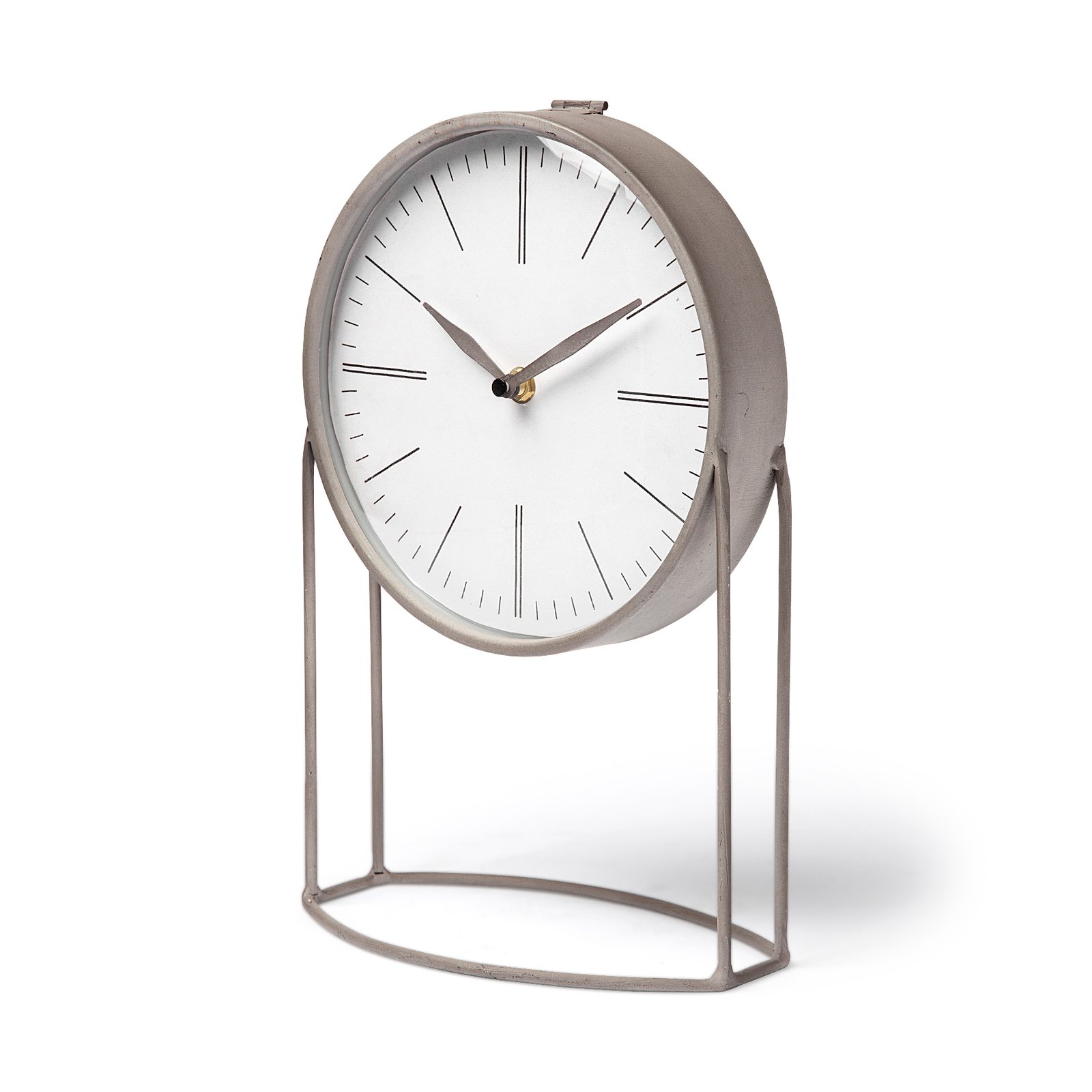 Aurus Matte Gray Metal Table Clock