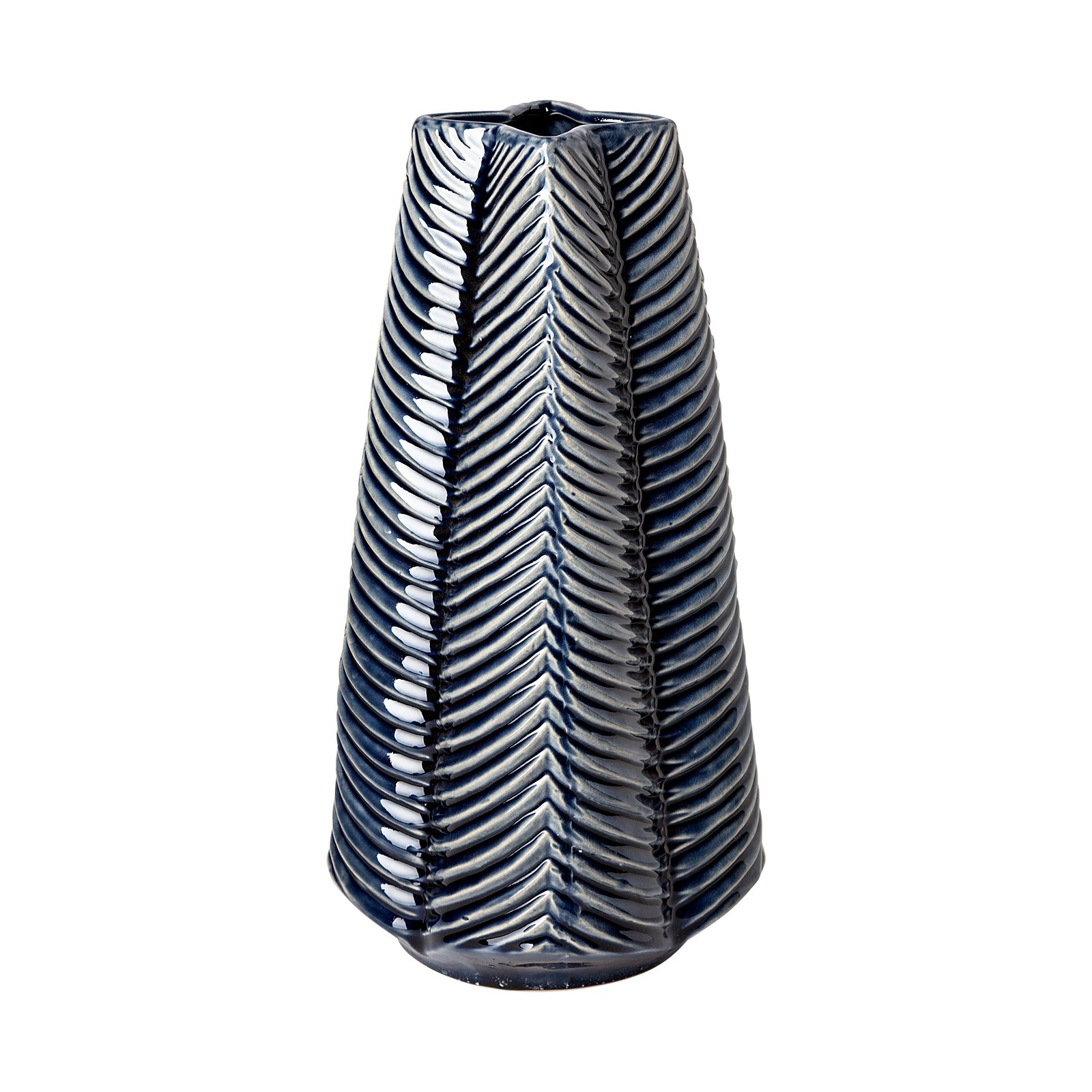 Bashir II Large Dark Navy Gloss Ceramic Vase