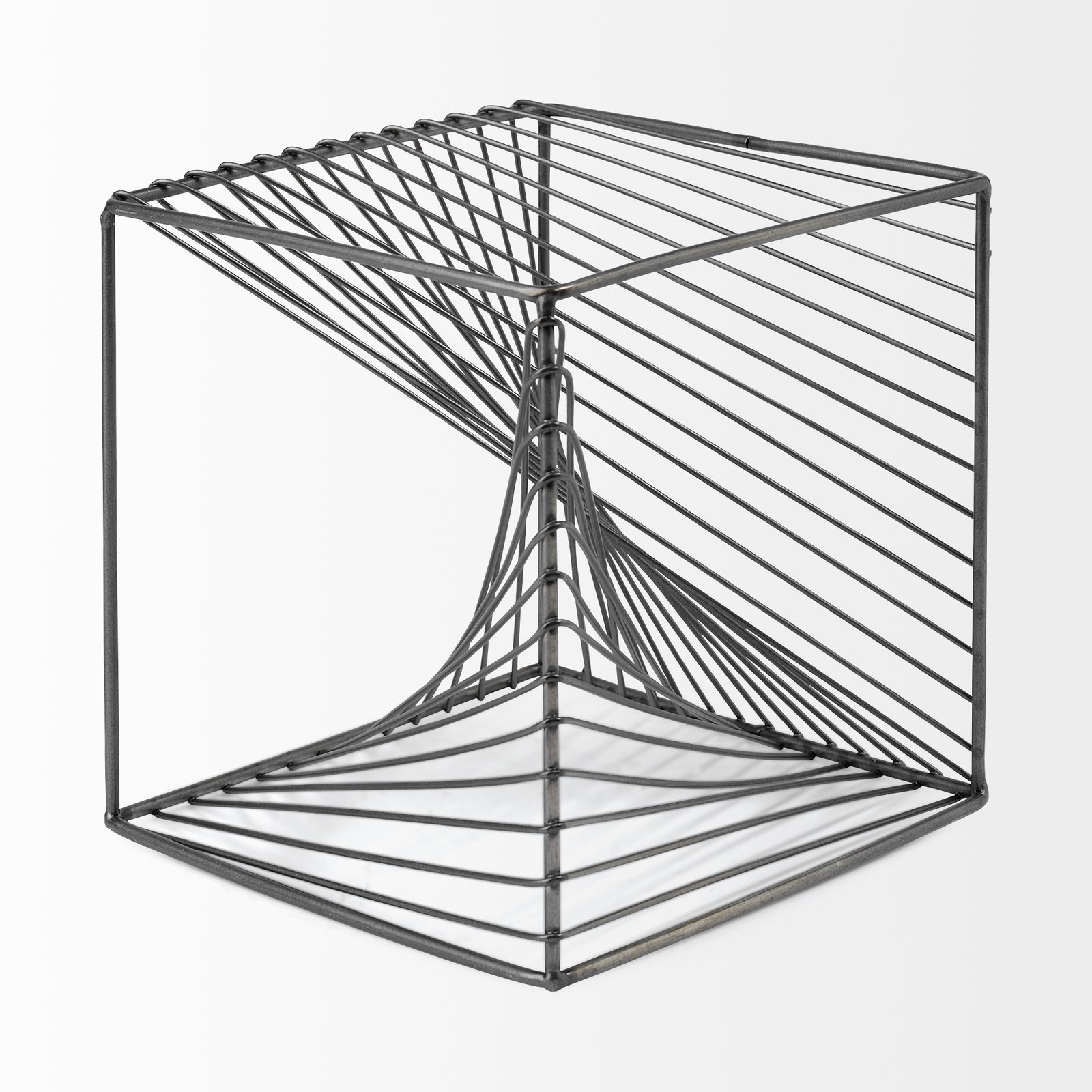 Rochon 8L x 8W Gray Metal Decorative Cube - Image 3
