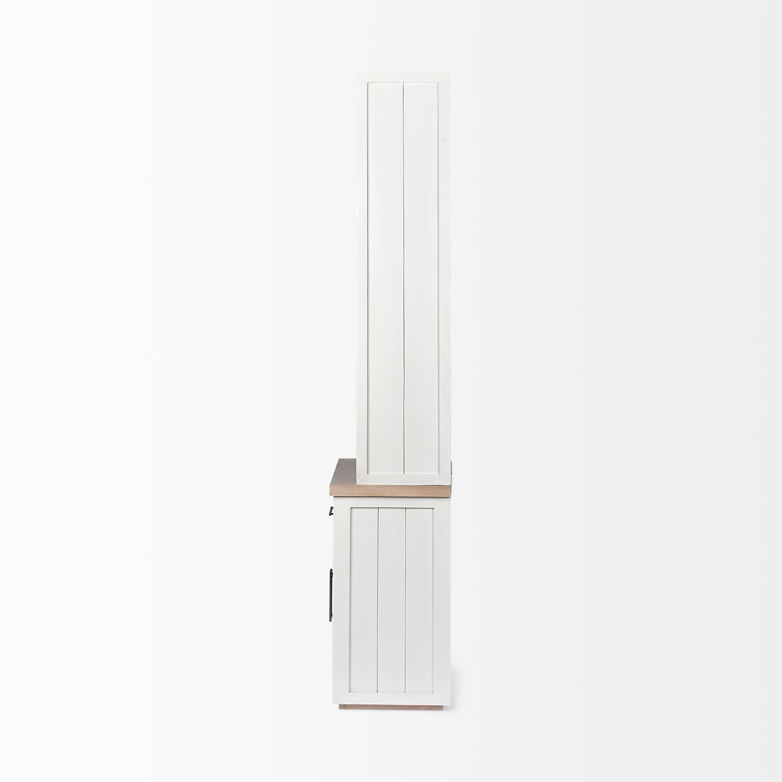 Fairview I 38L x 17W x 91H White and Medium Brown Wood Three Shelf Shelving Unit - Image 3