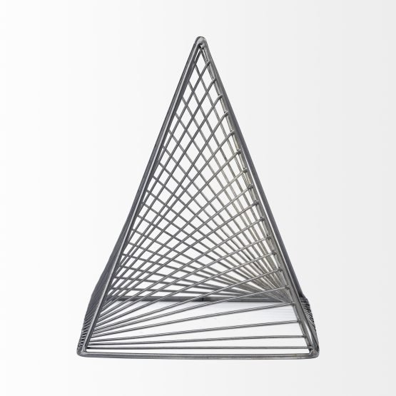Risley 8L x 8W Gray Metal Triangular Decorative Object - Image 2