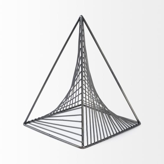 Risley 8L x 8W Gray Metal Triangular Decorative Object - Image 3