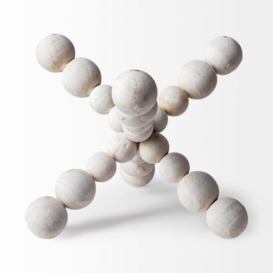 Carrollton II (Large) 9L x 9W Off-White Geometric Wood Ball Jack - Image 2