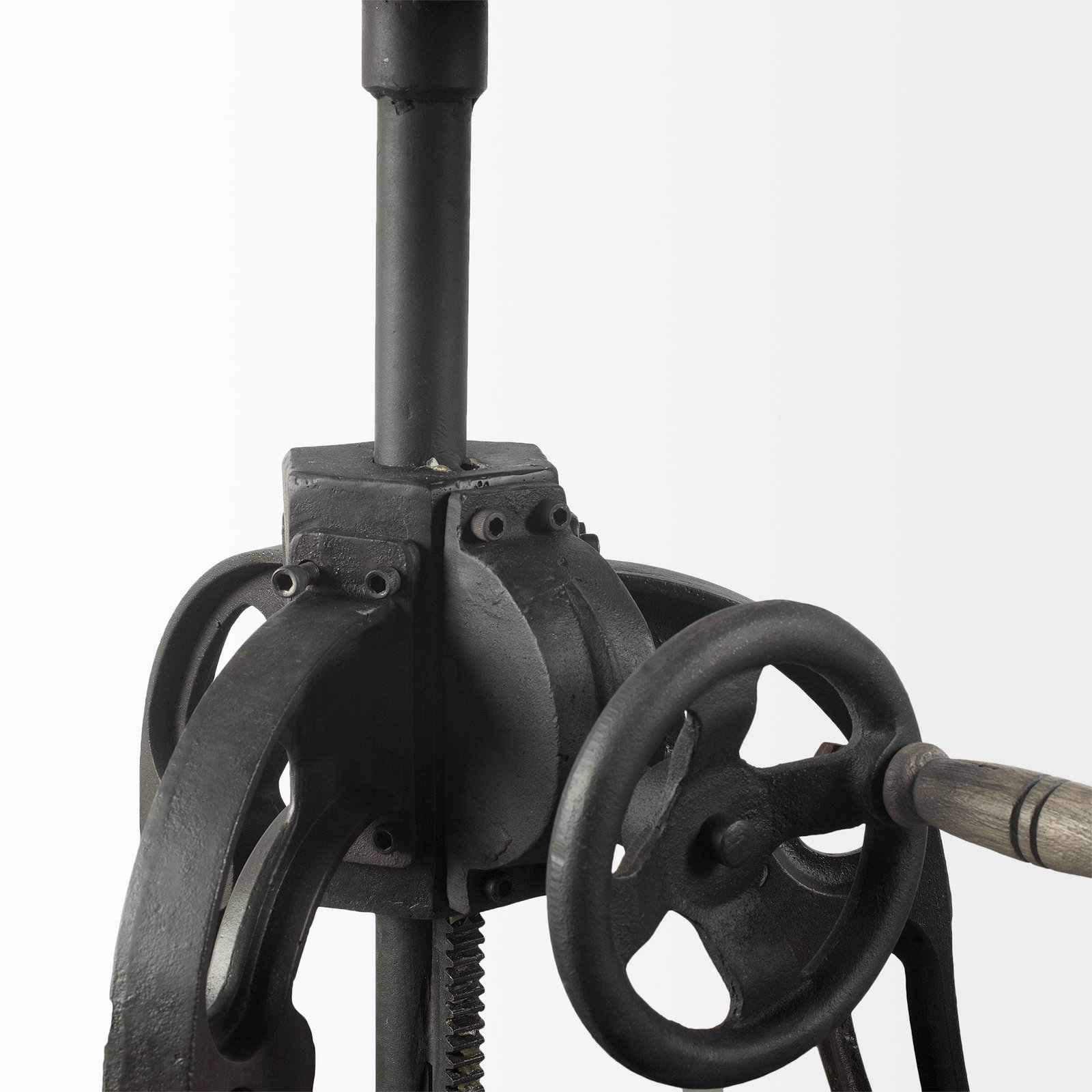 Emslie III 30" Round White Marble Top Black Metal Base Dining Table - Image 2