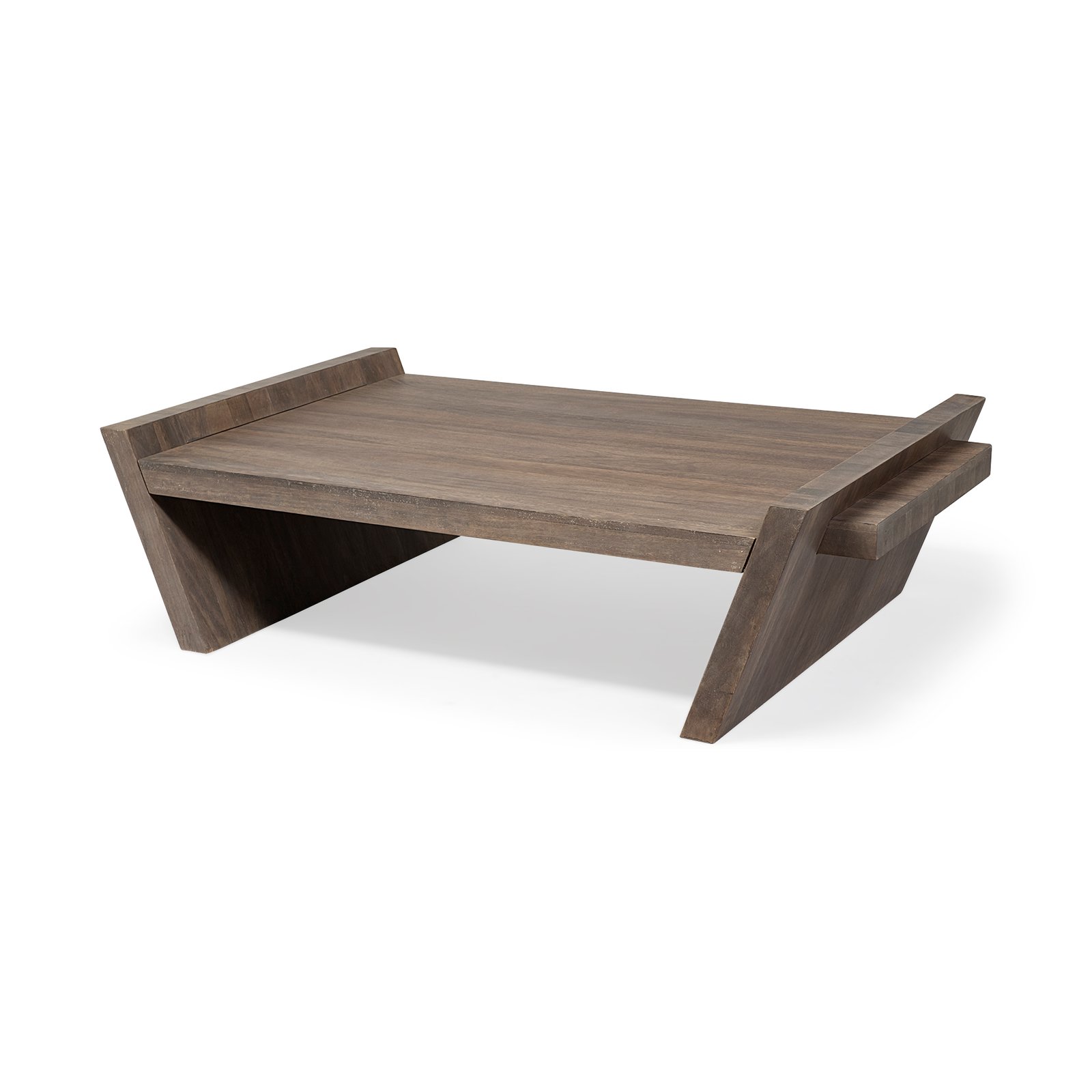 Elaine 59x36 Brown Solid Wood Top & Base Coffee Table