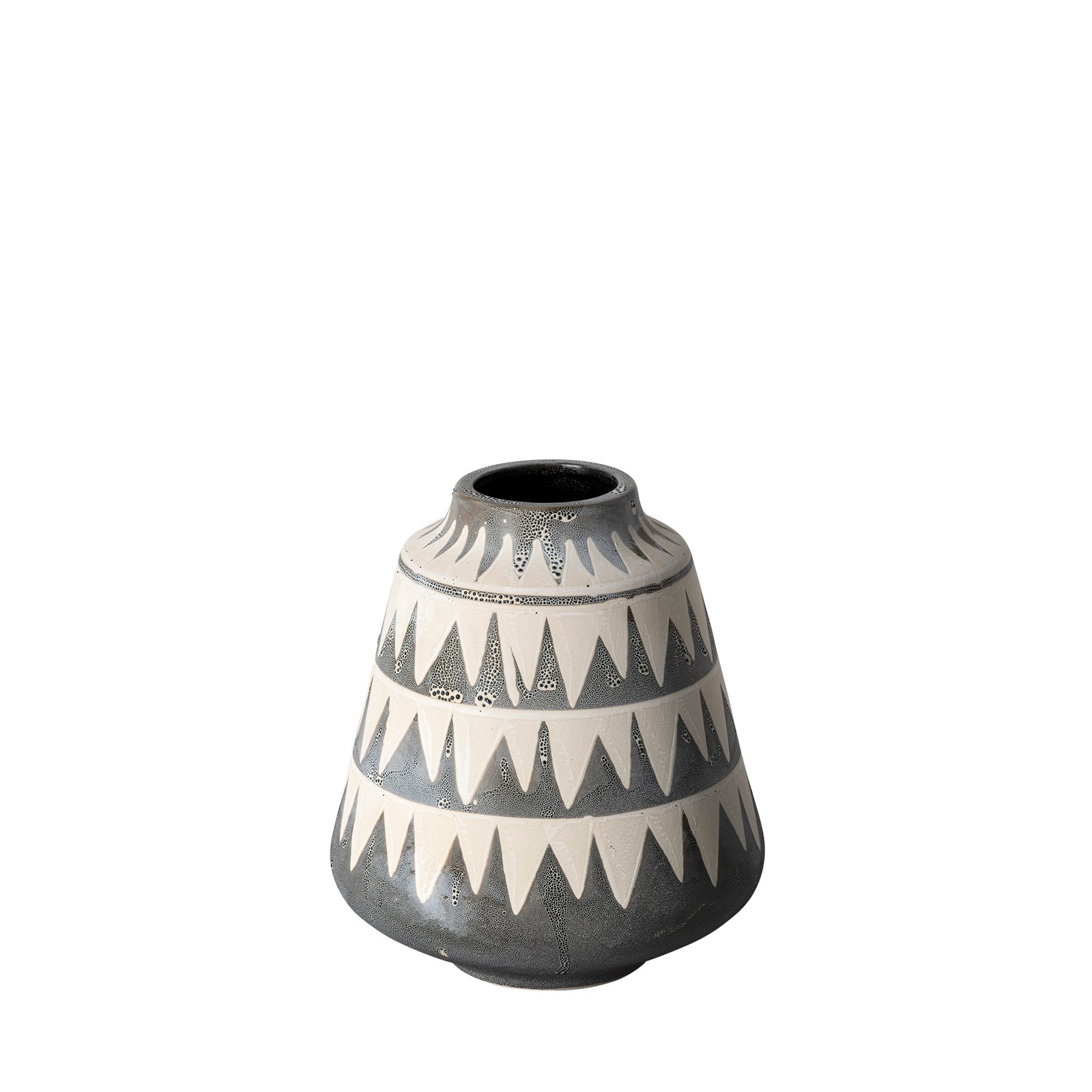 Delaney Small Gray Patterned Ceramic Vase