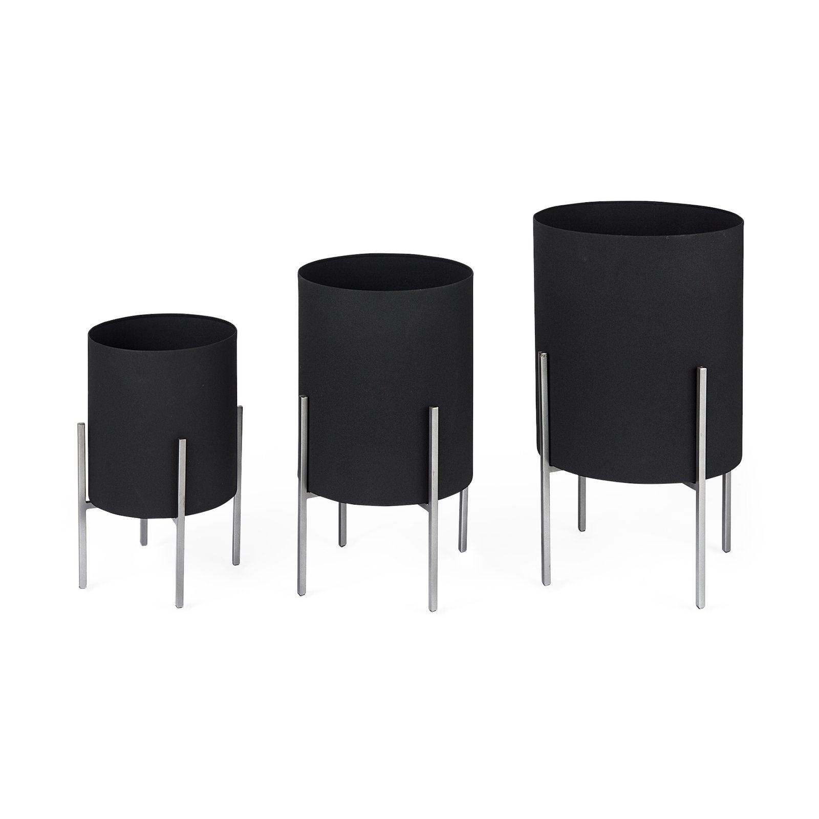 Claypoole (Set of 3) Black Plant Stands Metro Element