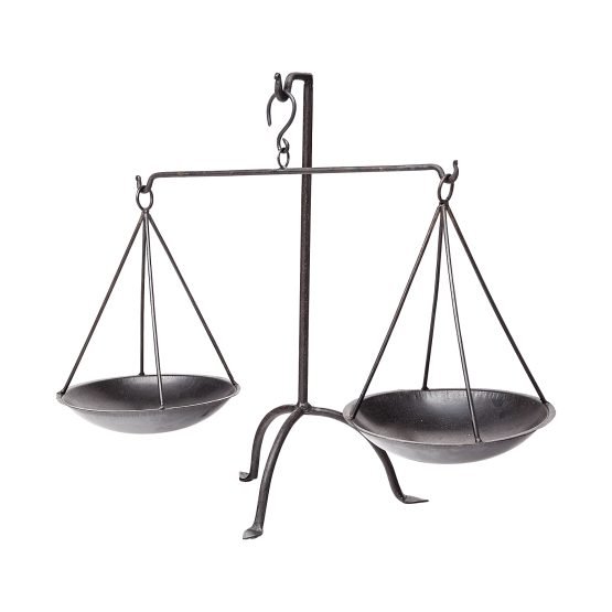 Adilah 16L x 10W Black Metal Vintage Inspired Weighing Scale