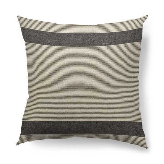 Nancy 22 x 22 Beige With Black Stripe Detail Decorative Pillow Cover