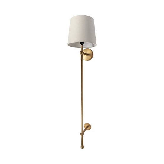 Chester 10x47 Gold Metal and Cream Fabric Shade Wall Sconce