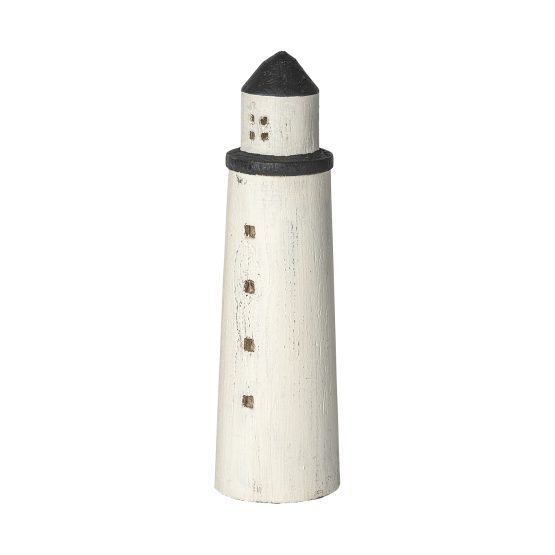 Abner (Large) 4L x 4W White Wooden Coastal Lighthouse