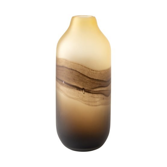 Pyla Tall Yellow/Brown Glass Sand Dune Inspired Vase
