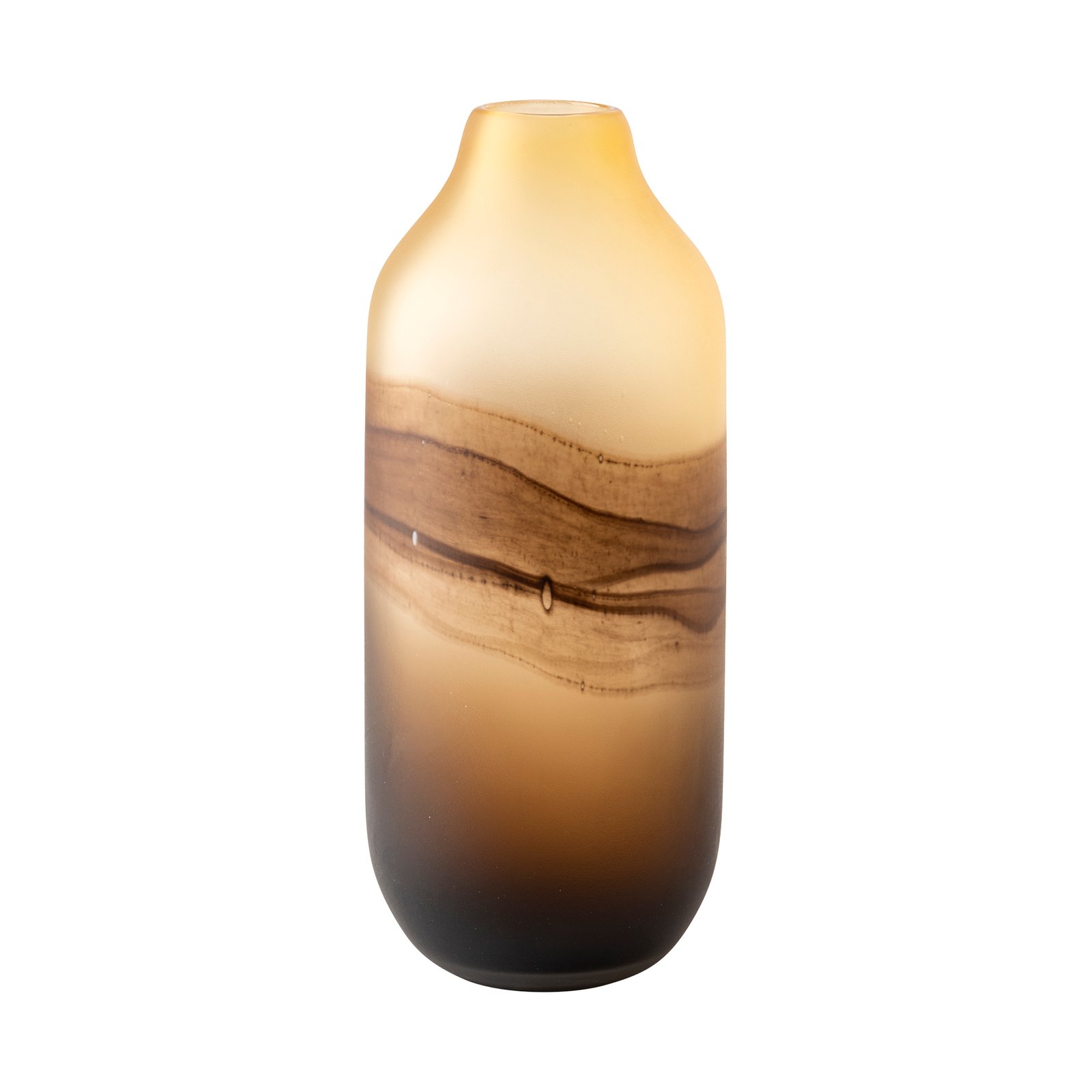 Pyla Tall Yellow/Brown Glass Sand Dune Inspired Vase
