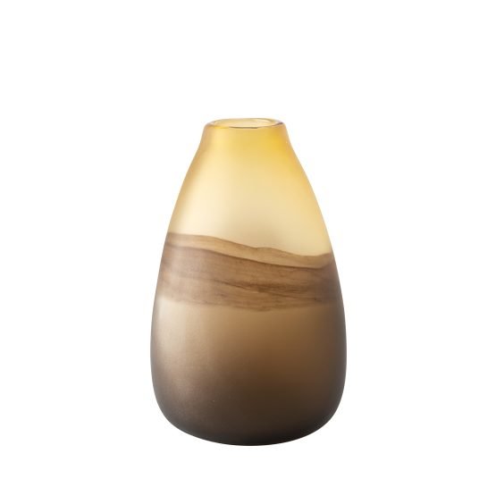 Pyla Large Yellow/Brown Glass Sand Dune Inspired Vase