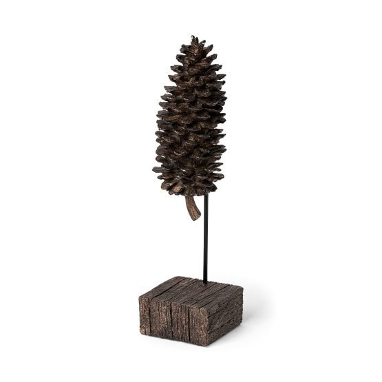 Pinterra (Large) 4L x 4W Brown Resin Pinecone Replica