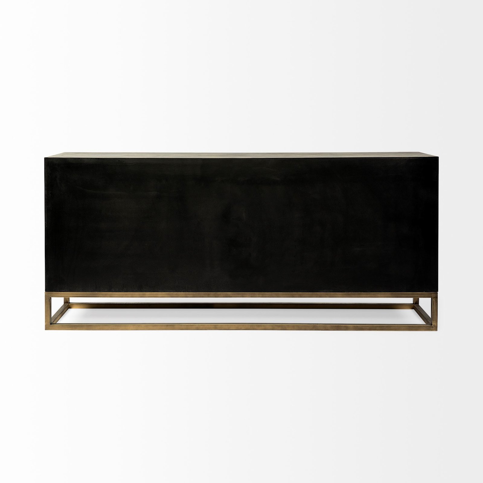 Genevieve II 70x15.8 Gray Fir Veneer W/Gold Metal Frame Base 9 Drawer Sideboard - Image 4