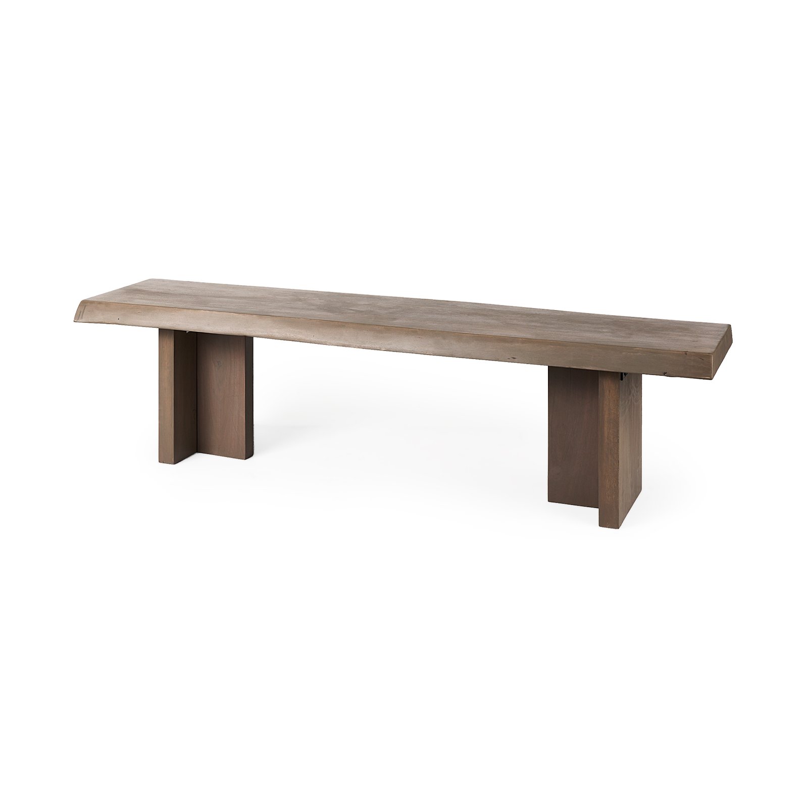 Konstantin 70.0 x 18.0 x 18.0 Medium Brown Wood W/ Live Edge Bench