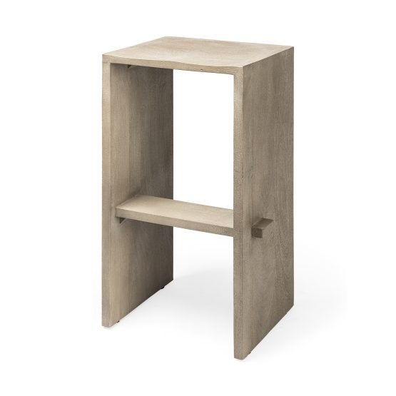 Aida 30" Seat Height Light Gray Wood Bar Stool