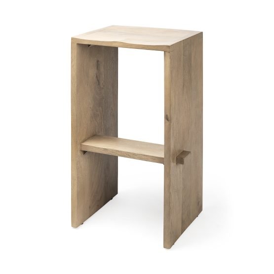 Aida 30" Seat Height Light Brown Wood Bar Stool