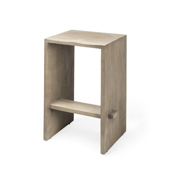 Aida 26" Seat Height Light Gray Wood Counter Stool