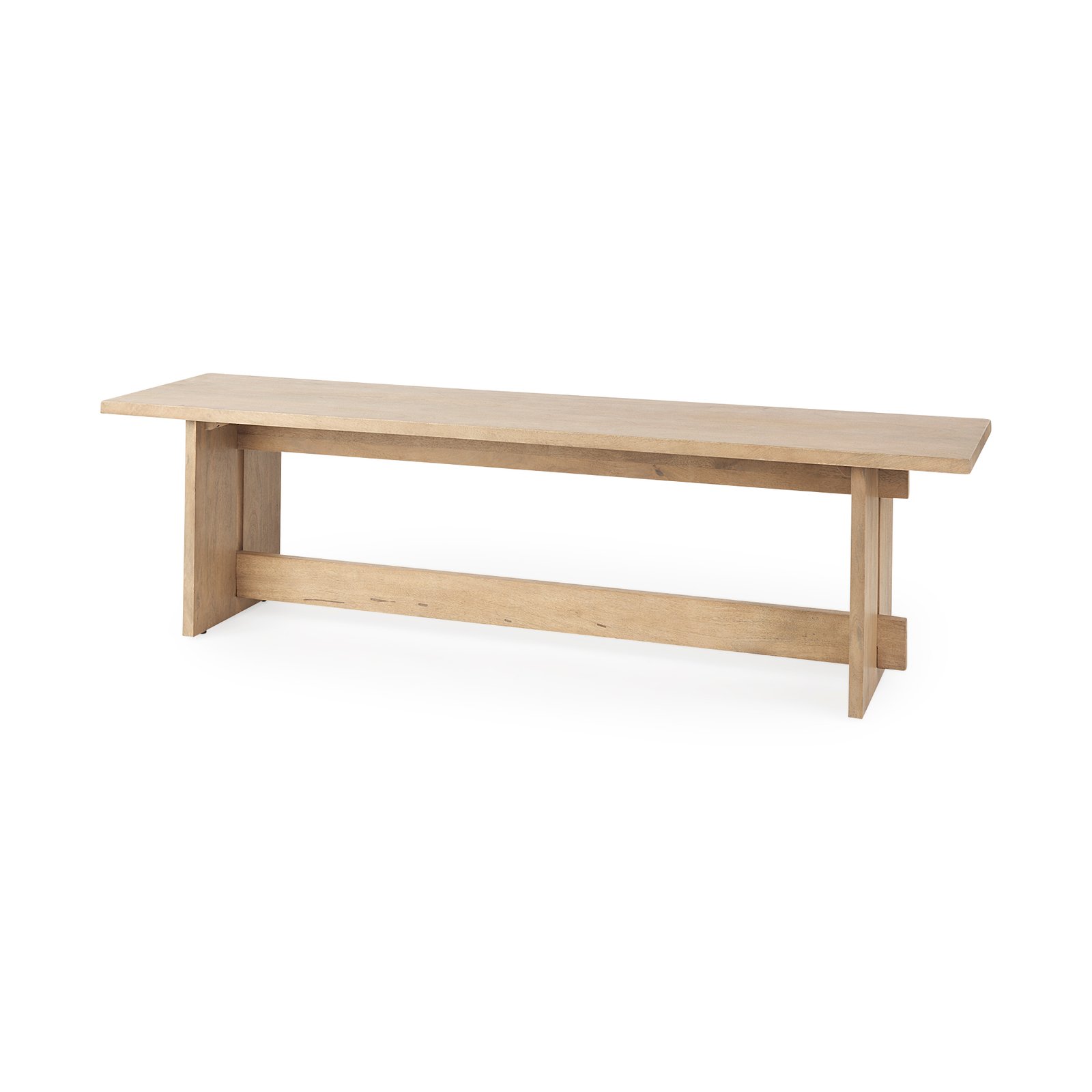 Aida 18H Light Brown Wood Dining Bench