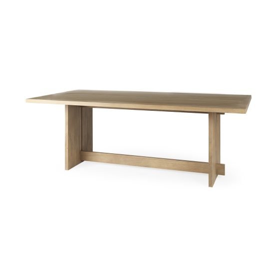 Aida 84L Light Brown Wood Dining Table