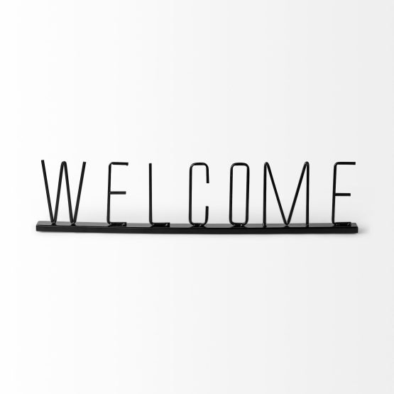 Welcome 24L x 1W Black Metal Sign - Image 2